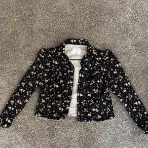 Celebrity Pink Black Floral Jean Jacket